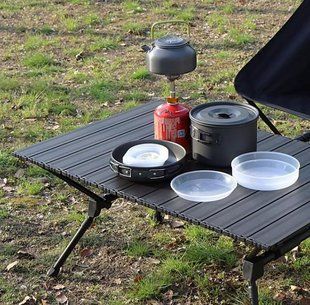 Похідний туристичний набір посуду зі складними ручками Cooking Set DS-309 2 каструлі сковорода чайник миски на 4-5 персон 1132 фото
