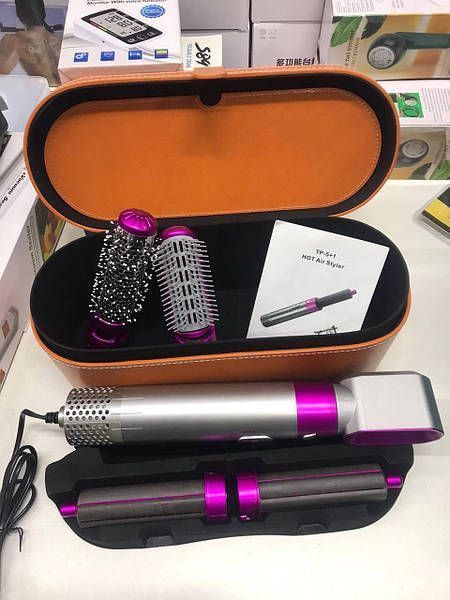 Фен стайлер для волосся 5 в 1 + кейс чехол HAIR BRUSH 4387 фото