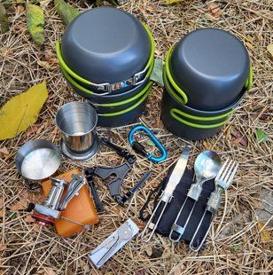 Набір туристичного посуду з пальником, Cooking Set&nbsp;алюмінієві казанки COMPSOR 203 1286 фото